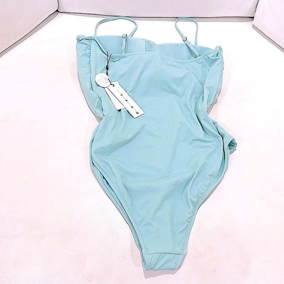 NWT XXL bikini lab sea foam mint swimsuit full cover double square pad shelf bra - Picture 4 of 10